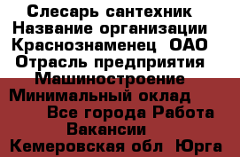 Слесарь-сантехник › Название организации ­ Краснознаменец, ОАО › Отрасль предприятия ­ Машиностроение › Минимальный оклад ­ 24 000 - Все города Работа » Вакансии   . Кемеровская обл.,Юрга г.